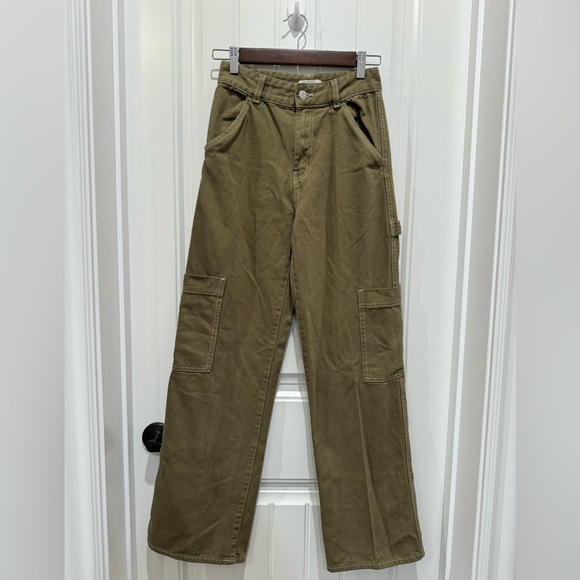 H&M Green Cargo Pants Size 2 - Picture 1 of 3